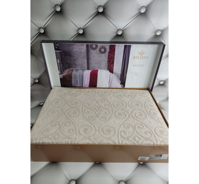 Велюровая простынь 200*220 BELIZZA Бежевая