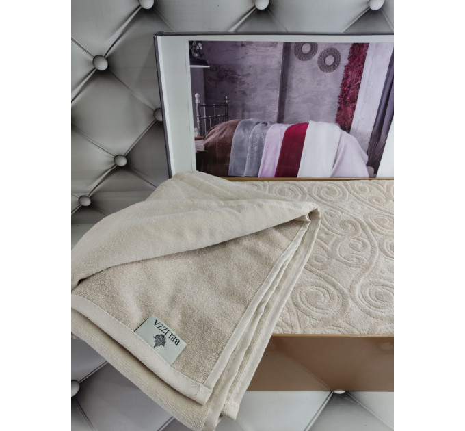 Велюровая простынь 200*220 BELIZZA Бежевая