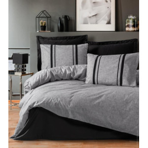 Комплект постельного белья Cotton Box Plain Bitter Gri Siyah 200x220