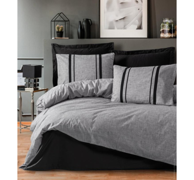 Комплект постельного белья Cotton Box Plain Bitter Gri Siyah 200x220