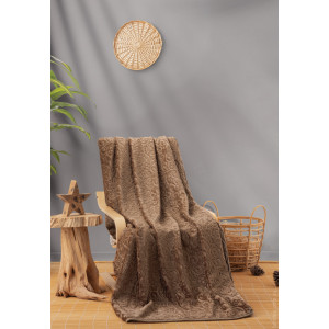 Плед Cotton box Emboss Cappuccino 220x240