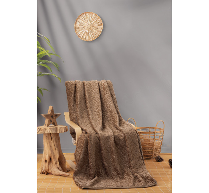 Плед Cotton box Emboss Cappuccino 220x240