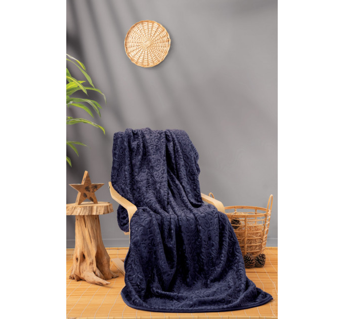 Плед Cotton box Emboss Lacivert 220x240