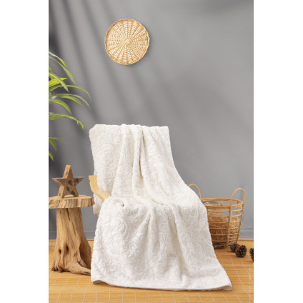 Плед Cotton box Emboss Krem 220x240 Плед Cotton box Emboss Krem 220x240
