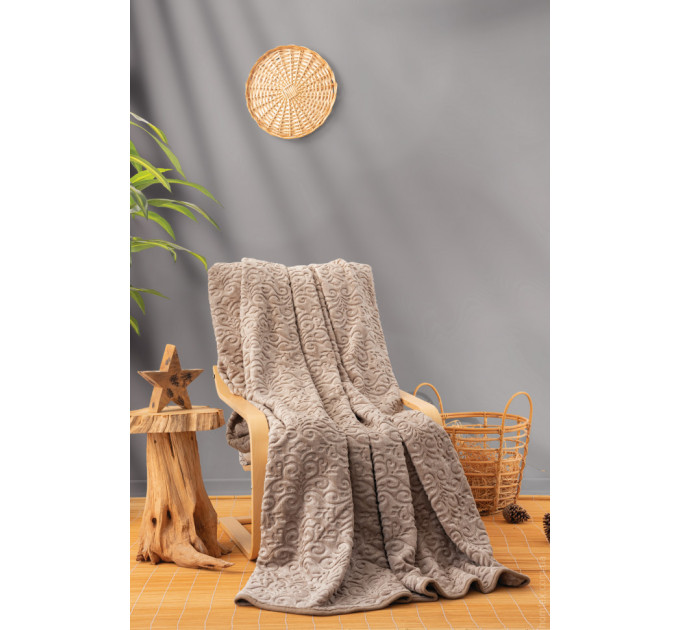 Плед Cotton box Emboss Bej 220x240