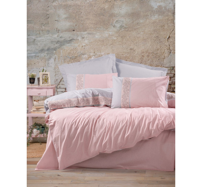 Комплект постельного белья Cotton Box Folk Art Mila Pembe 200x220 Комплект постельного белья Cotton Box Folk Art Mila Pembe 200x220