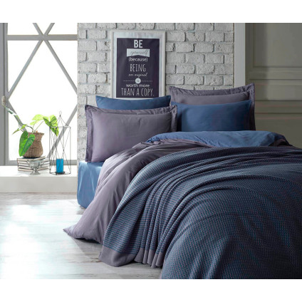 Постельное белье сатин Dantela vita TUANA BLUE SET