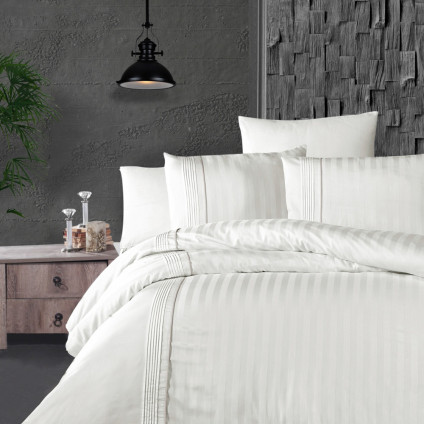 Постельное белье сатин делюкс FIRST CHOICE MODALIFE WHITE (200x220)