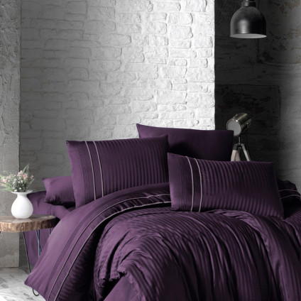 Постельное белье FIRST CHOICE STRIPE STYLE PURPLE (200x220)