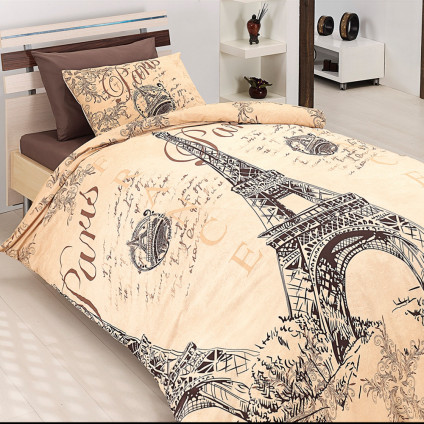 Постільна білизна ранфорс FIRST CHOICE ROMANTICA BROWN (200x220)