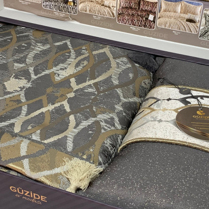 Покрывало жаккард GUZIDE ELIT ANTRACIT GREY (260x260) Покрывало жаккард GUZIDE ELIT ANTRACIT GREY (260x260)