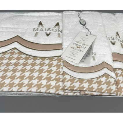 Набір рушників Maison Dor LOWES WHITE BEIGE (3)