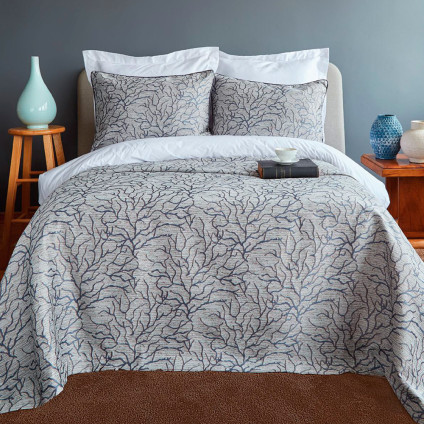 Покрывало жаккард MIE MAISON CORAL BLUE (240x260)