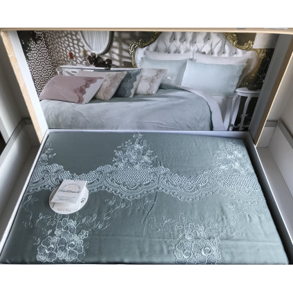 Постельное белье cатин делюкс с вышивкой Melisa mavi (200x220) Постельное белье cатин делюкс с вышивкой Melisa mavi (200x220)