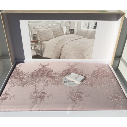 Постельное белье cатин делюкс с вышивкой Iris pudra (200x220) Постельное белье cатин делюкс с вышивкой Iris pudra (200x220)