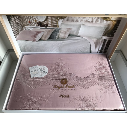 Постельное белье cатин делюкс с вышивкой Melisa pudra (200x220) Постельное белье cатин делюкс с вышивкой Melisa pudra (200x220)