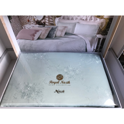 Постельное белье cатин делюкс с вышивкой Melisa su yesili (200x220) Постельное белье cатин делюкс с вышивкой Melisa su yesili (200x220)