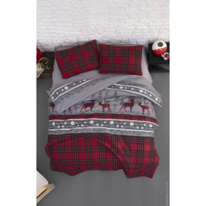 Постельное белье First Choice Фланель Happyness red евро