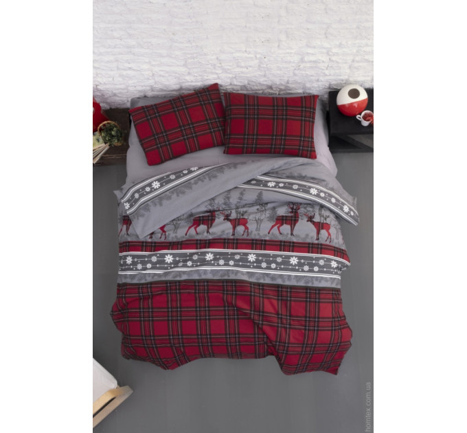 Постельное белье First Choice Фланель Happyness red евро