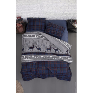 Постельное белье First Choice Фланель Happyness navi blue евро