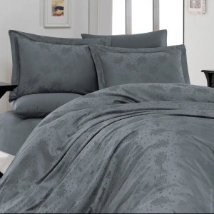 Постельное белье жаккард First Choice MARELDA DARK GREY евро