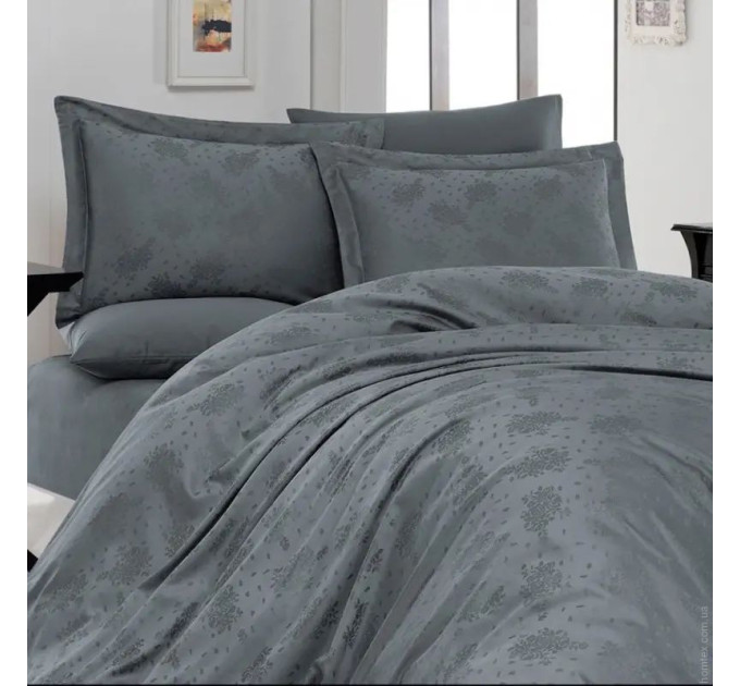 Постельное белье жаккард First Choice MARELDA DARK GREY евро