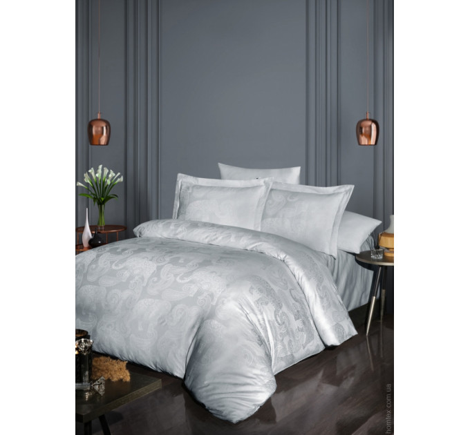 Постельное белье жаккард First Choice Doreta silver евро