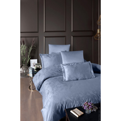 Постельное белье жаккард First Choice Stesha dusty blue евро Постельное белье жаккард First Choice Stesha dusty blue евро