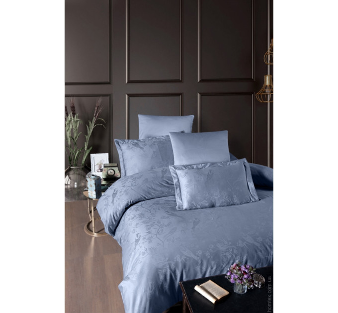 Постельное белье жаккард First Choice Stesha dusty blue евро