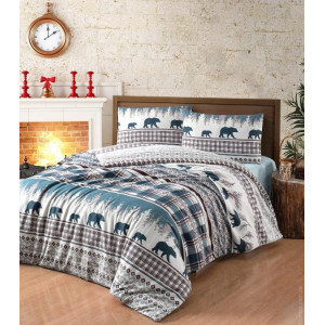 Постільна білизна First Choice Фланель kozy green євро Постільна білизна First Choice Фланель kozy green євро