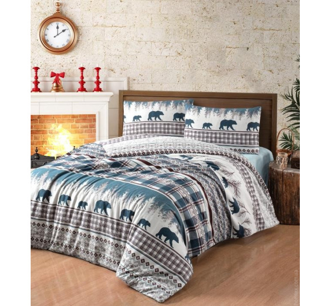 Постільна білизна First Choice Фланель kozy green євро Постільна білизна First Choice Фланель kozy green євро