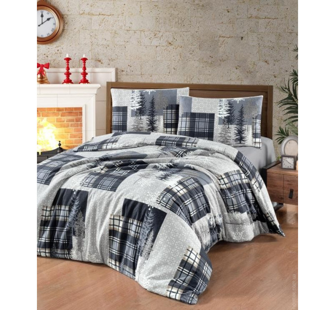 Постельное белье First Choice Фланель winter gray евро Постельное белье First Choice Фланель winter gray евро