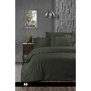 Постельное белье First Choice ранфорс Gala dark green евро