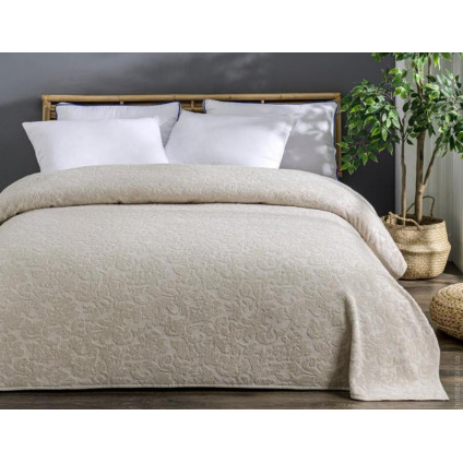Простынь махровая Uniko crown home 220x240 см бежевая Простынь махровая Uniko crown home 220x240 см бежевая