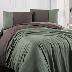 Постільна білизна Altinbasak ранфорс люкс yesil/kahve євро