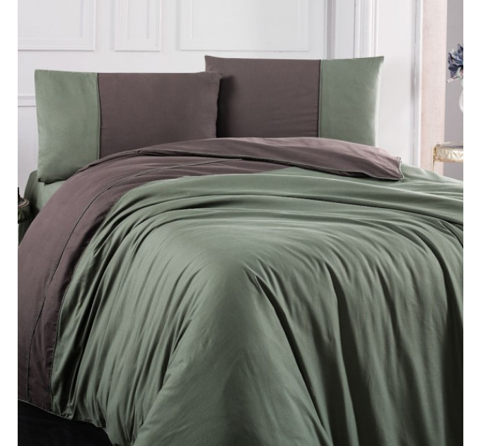 Постільна білизна Altinbasak ранфорс люкс yesil/kahve євро