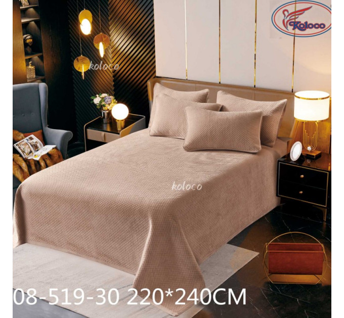 Покрывало велюр COLORFUL VELURE COVER QUILTED Беж Покрывало велюр COLORFUL VELURE COVER QUILTED Беж