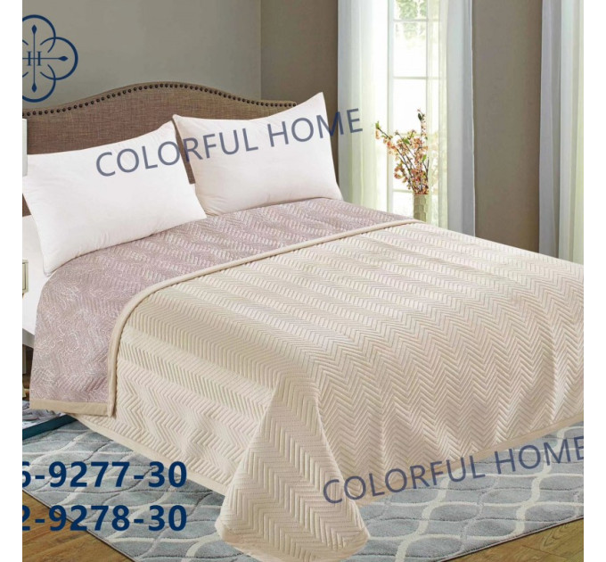 Покрывало велюр COLORFUL VELOR LASER ZIGZAG Кремовый