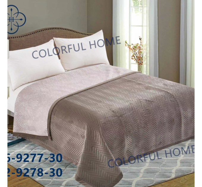 Покривало велюр COLORFUL VELOR LASER ZIGZAG Коричневий