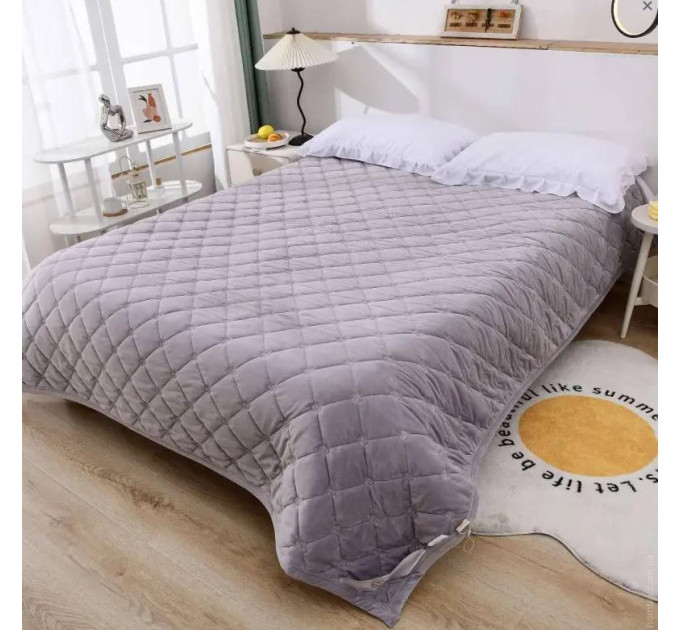 Покрывало велюровое Home Textile Ромбы 200х220 см светло-серое Покрывало велюровое Home Textile Ромбы 200х220 см светло-серое