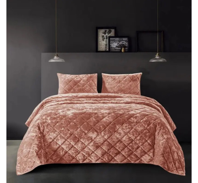 Покрывало Home Textile VELOUR MARBLE персиковый