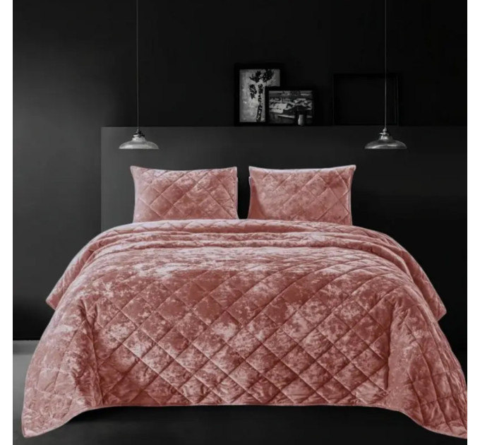 Покрывало Home Textile VELOUR MARBLE розовый