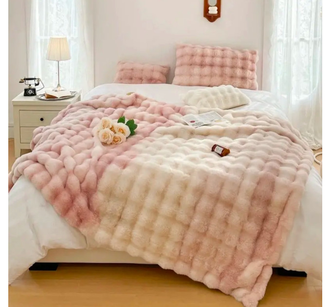 Плед - Покрывало Home Textile Sable 200x230 см из искусственного меха розовый