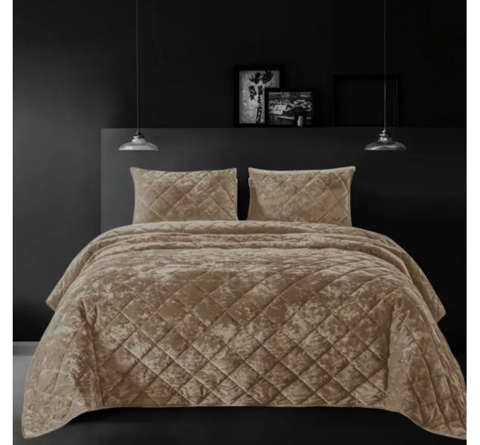 Покрывало Home Textile VELOUR MARBLE бежевый