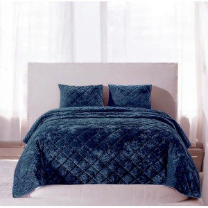 Покрывало Home Textile VELOUR MARBLE синий